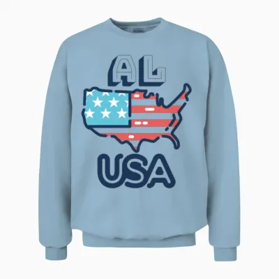 Al, Usa, Alabama Unisex Sweatshirt - Light Blue