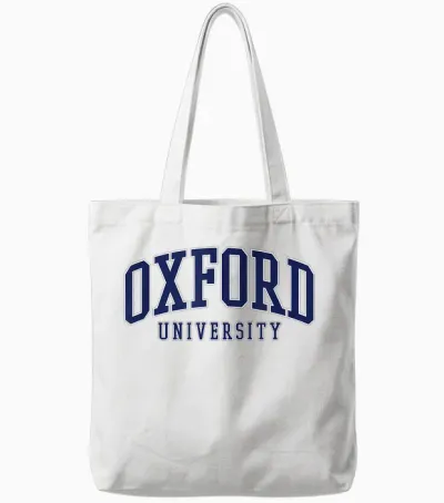 Oxford Bold Logo T-Shirt, Blue, S Tote Bags - White