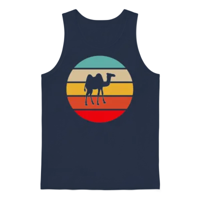 Camel Retro Unisex Tank Top - Navy