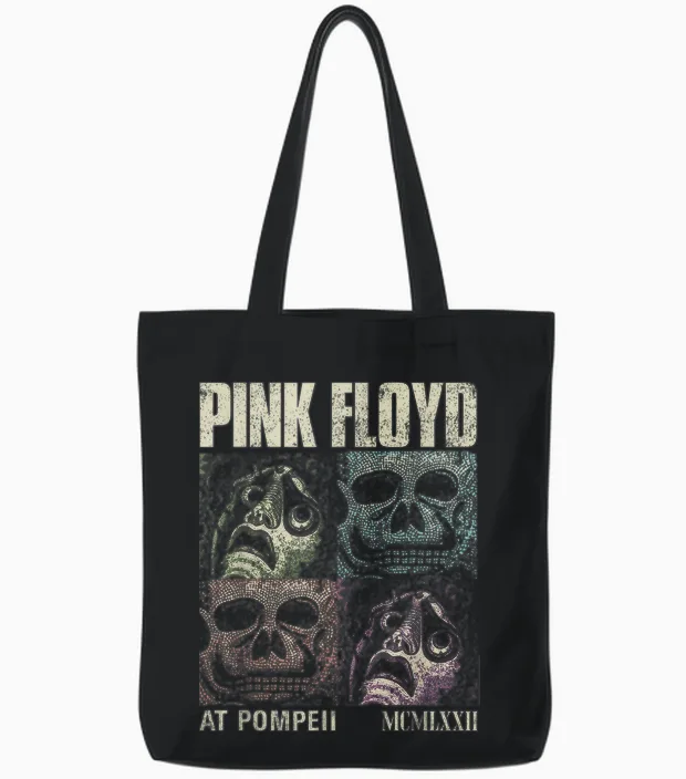 Pink Floyd in Concert at Pompéi Memento Mori T-Shirt, Black, S Tote Bags in Black