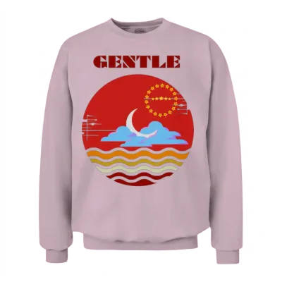Classic Retro Sunset Unisex Sweatshirt - Light Pink