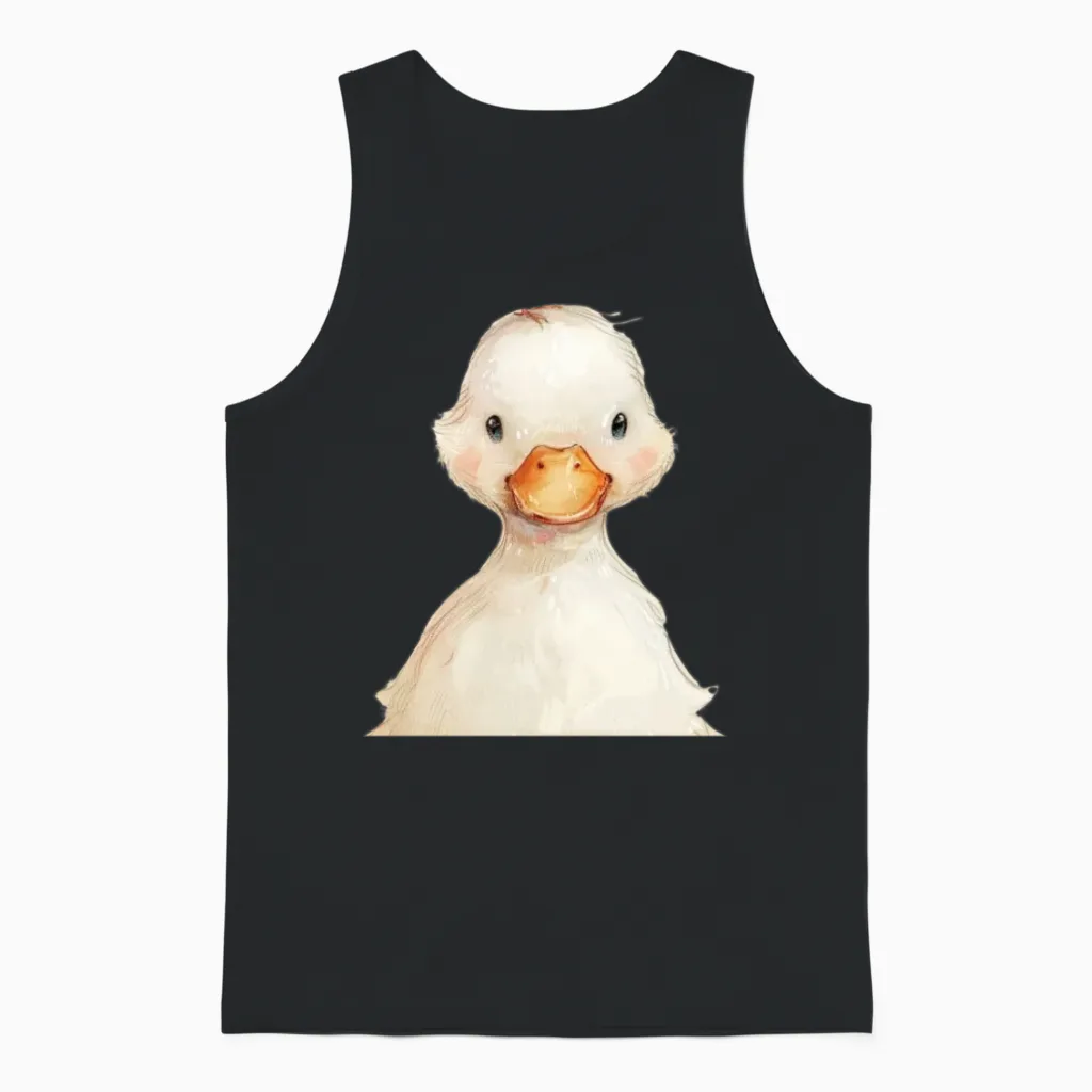 Funny Duck Unisex Tank Top in Black