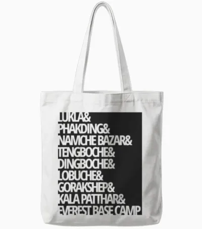 Everest Base Camp Trek Tote Bags - White