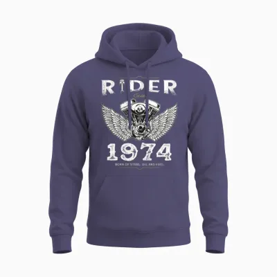Rider Since 1974 - 51 Years, Fueled by Freedom Unisex Hoodie - Heather Sport Dark Navy
