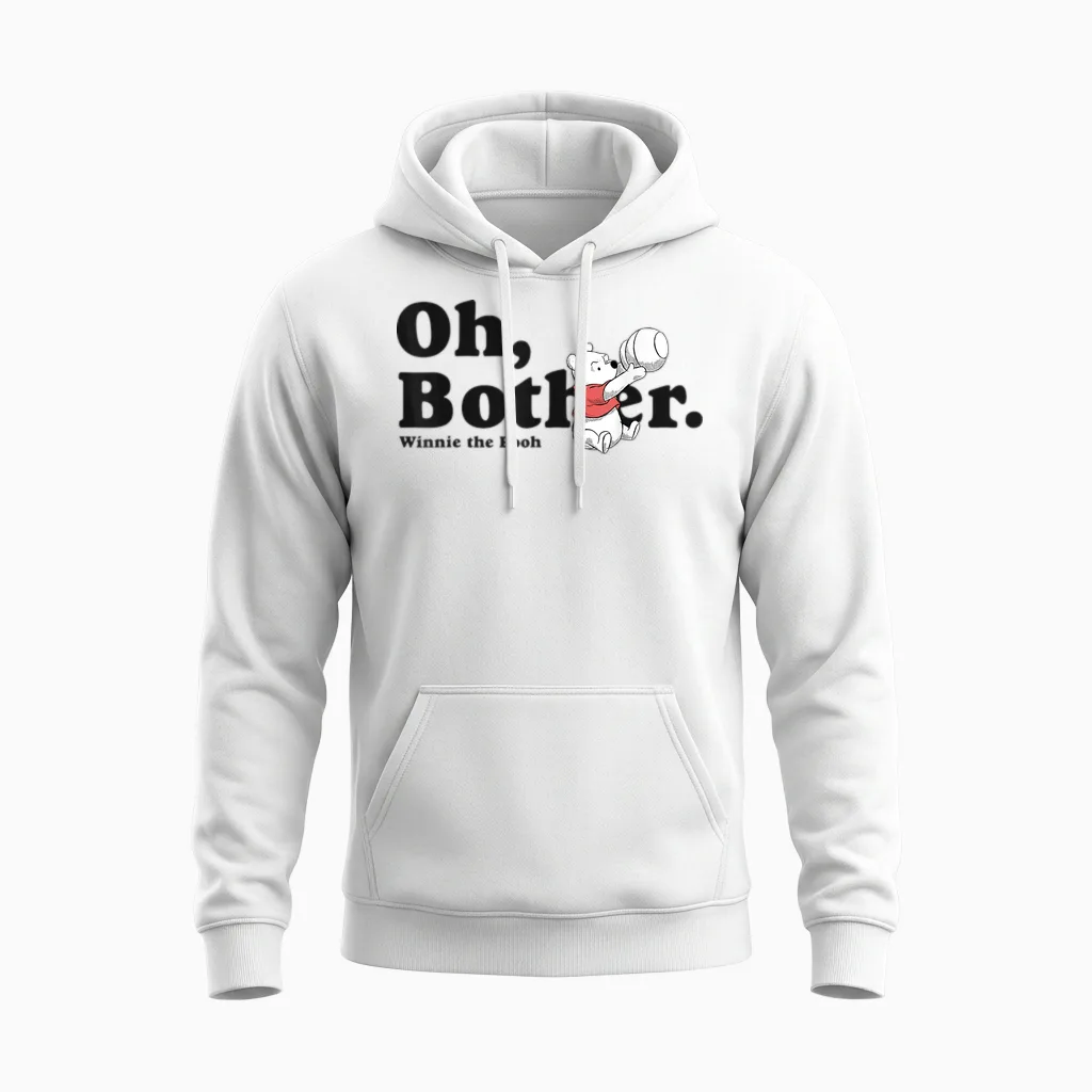 Disney Winnie the Pooh with Quote T-Shirt, White, S Unisex Hoodie in White