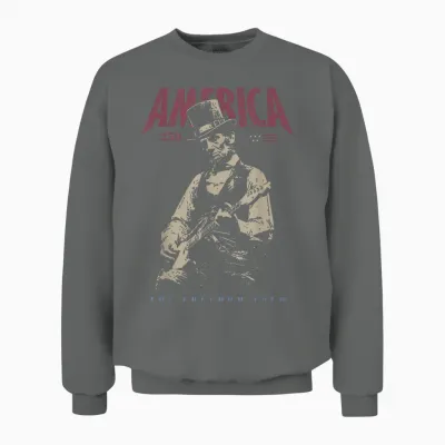 Abraham Lincoln Playing Guitar 4th July 250th Anniversary Unisex Sweatshirt - Graphite Heather