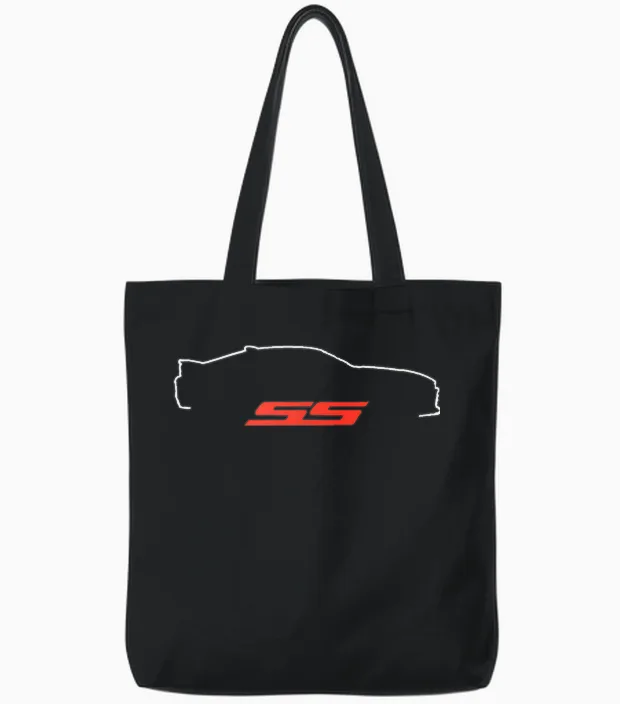 6th Gen Ss Outline Tote Bags in Black
