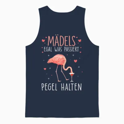 Girls Pegel Halten Mallorca Flamingo Beer Jga Malle Fun T-Shirt, Black Unisex Tank Top - Navy