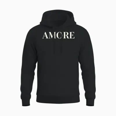 The Amore Signature Unisex Hoodie - Black
