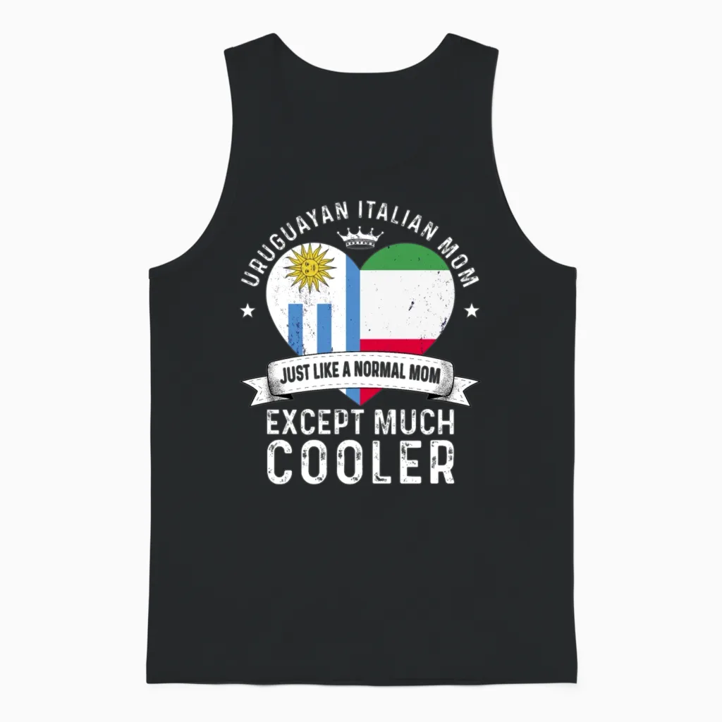 Uruguay Flag Italy Mom Mothers Day Women Mama Unisex Tank Top in Black