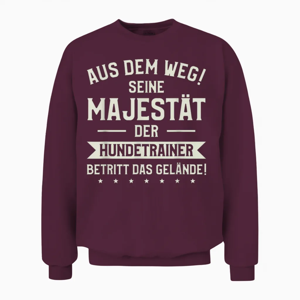 Aus Dem Weg Majestät Der Hundetrainer Unisex Sweatshirt in Maroon