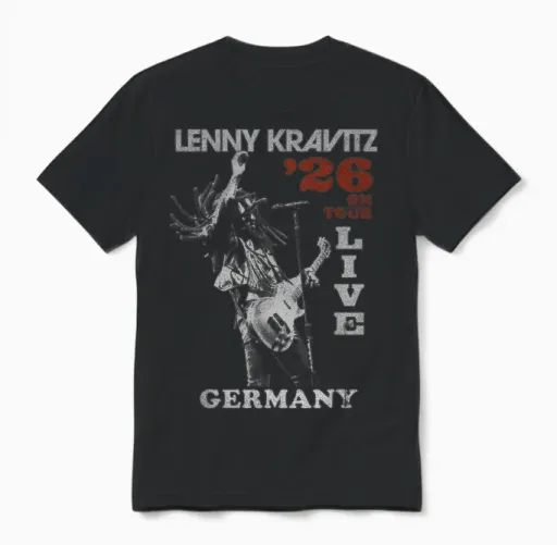 Lenny Kravitz World Tour 2026 Germany Unisex T-Shirt - Black