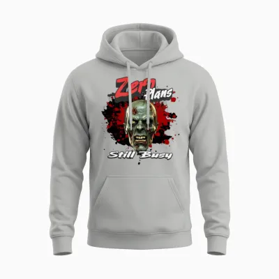 'zero Plans, Still Busy' Zombie Gd Unisex Hoodie - Ash