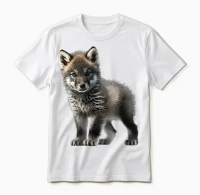 Super Süßes Baby Wolf Motiv. Flauschig Weich Und Kuschelig Unisex T-Shirt - White
