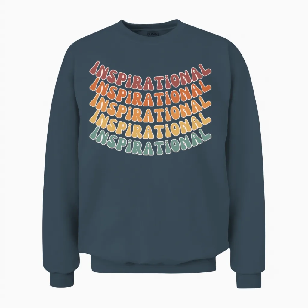 Inspirational Retro Colors Unisex Sweatshirt in Dark Heather