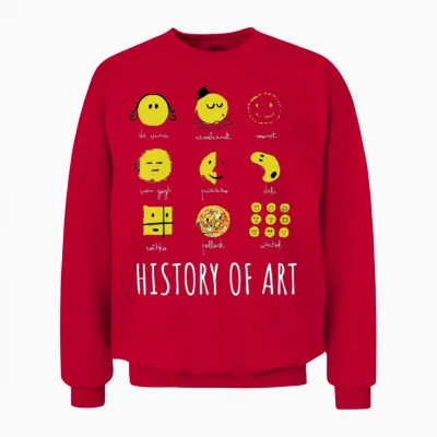 History of Art - Cool Art Lover - Stick Figure Unisex Sweatshirt - Red