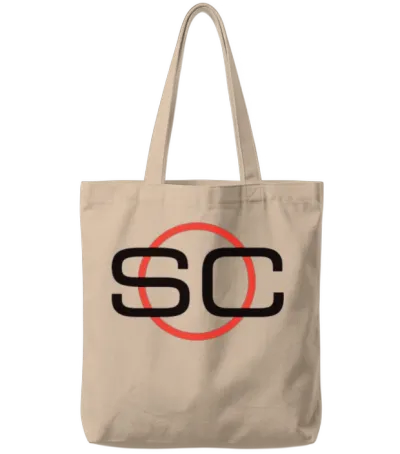 Espn Sportscenter Black Red Circle Logo V1 Tote Bags - Natural