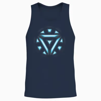 Marvel Studios Iron Man Tony Stark Arc Reactor T-Shirt, Black Unisex Tank Top - Navy