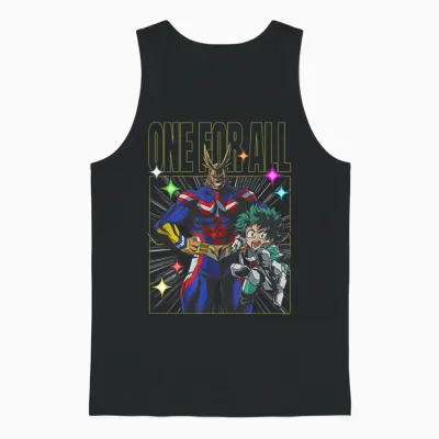 My Hero Academia All Might and Deku One for All Anime Unisex Tank Top - Black