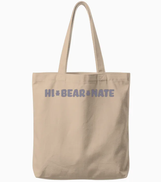 Hi Bear Nate - Wildlife Tote Bags in Natural