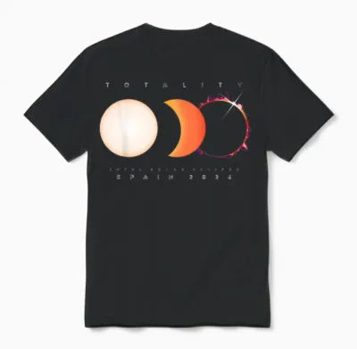 Solar Eclipse Spain 2026 Shirt Total Eclipse Astronomy Sun Unisex T-Shirt - Black