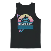 Funny Kayak Kayaking Retro Unisex Tank Top - Black – 1