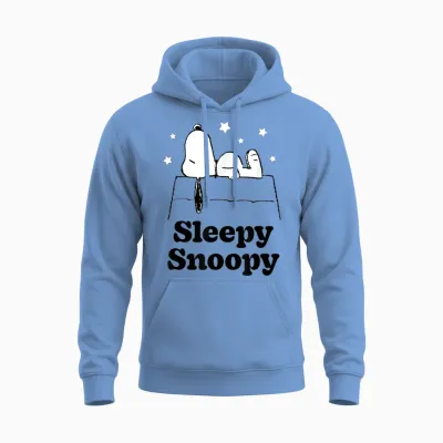 Peanuts Sleepy Snoopy Unisex Hoodie - Carolina Blue