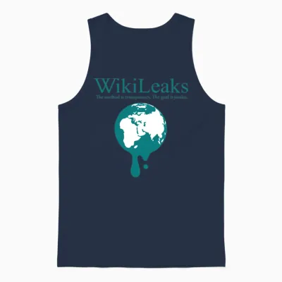 Wikileaks Dripping Globe Unisex Tank Top - Navy