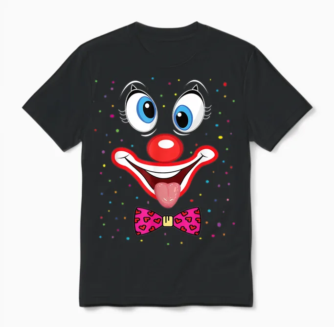 Clown Carnival Costume T-Shirt Carnival Clown Costume Unisex T-Shirt in Black
