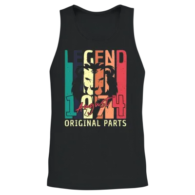 1974 August Retro Unisex Tank Top - Black