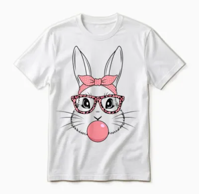 Ostern Hase Leoparden Brille Osterhasen Hasengesicht Party Unisex T-Shirt - White