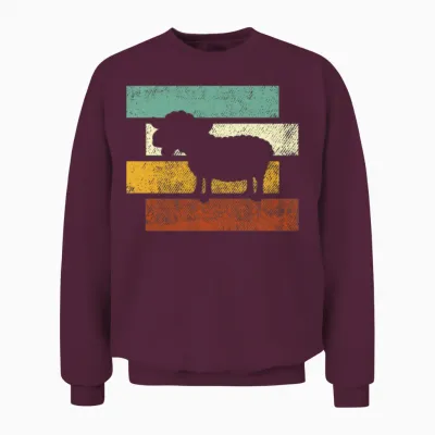 Sheep Retro Unisex Sweatshirt - Maroon