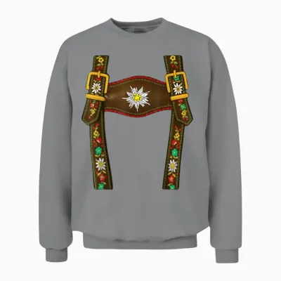 Tracht Ersatz Lederhose Kinder Trachten Oktoberfest Tracht Unisex Sweatshirt - Sport Grey