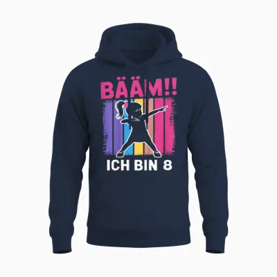 Bääm Ich Bin 8 Dabbing Mädchen 8. Geburtstag Unisex Hoodie - Navy