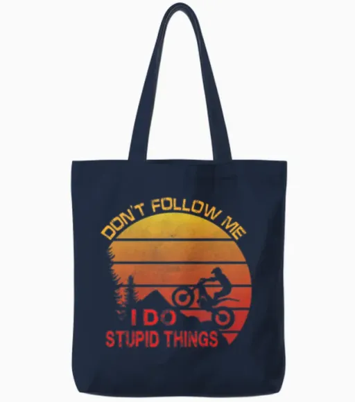 Trial Motorcycle Saying - Motorcycles Tote Bags in Navy