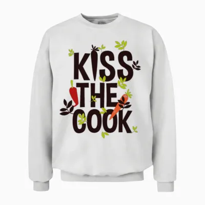 Kiss the Cook Unisex Sweatshirt - White
