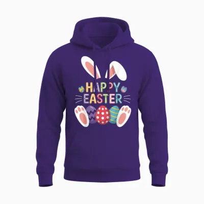 Chemises De Pâques Joyeuses Pour Filles Et Garçons, œufs De Lapin Amusants Unisex Hoodie - Purple