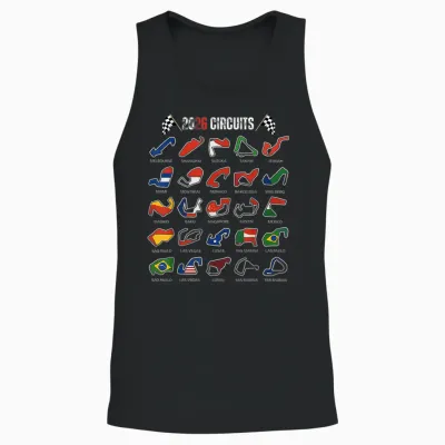 Calendar 2026 Circuit Race Car Silhouette Unisex Tank Top - Black