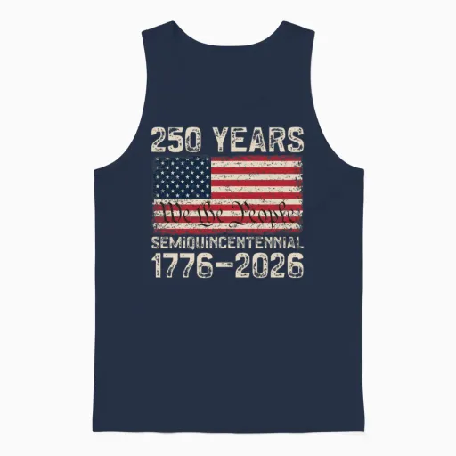 250 Years American Anniversary Us America 250th Unisex Tank Top in Navy
