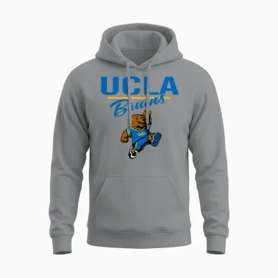 Kids Ucla Bruins Kid's Joe Bruin Mascot Gray Officially Licensed Unisex Hoodie - Sport Grey