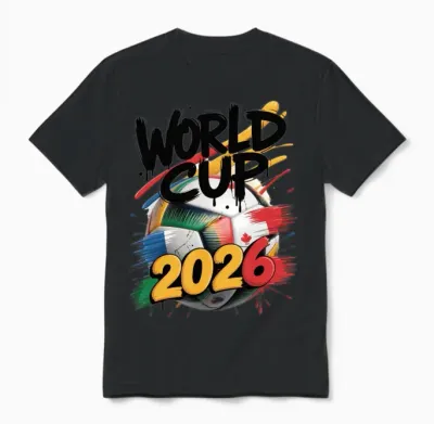 Football 2026 Art Unisex T-Shirt - Black