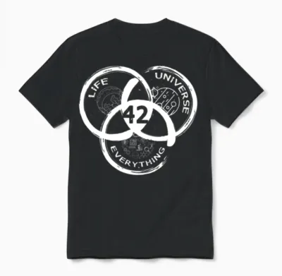 42 Answer to Life Universe and Everything Unisex T-Shirt - Black