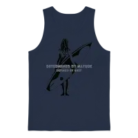 Retro Surfing Girl Unisex Tank Top - Navy – 1