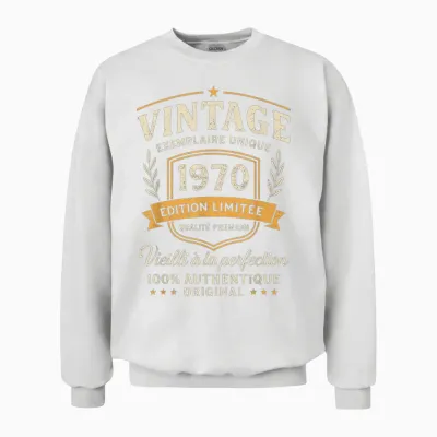 Birthday Gift 56 Years Vintage 1970 Humor 56 Years Man Unisex Sweatshirt - White