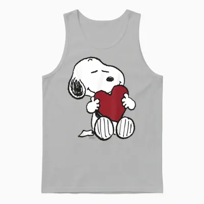 Peanuts - Snoopy I Love You Unisex Tank Top - Ash