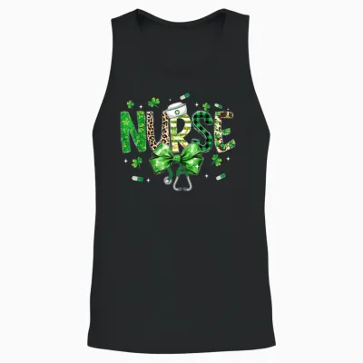 Irish Coquette Nurse Stethoscope Scrub St Patricks Day Nurse Unisex Tank Top - Black