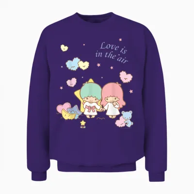 Little Twin Stars Love Is in the Air Valentine Unisex Sweatshirt - Purple