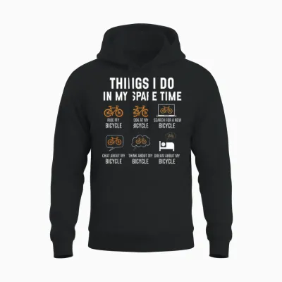 Funny Cycling Bicycle Rider Road Bike Racer Cyclist Joke Unisex Hoodie - Black