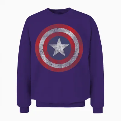 Marvel Comics Retro Classic Captain America Shield Costume Unisex Sweatshirt - Purple