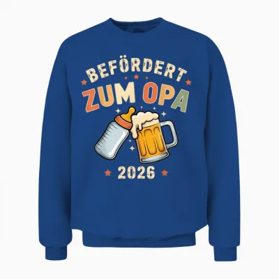 Grandpa 2026 T-Shirt with German Text "ich Werde Opa Schwangeran" Unisex Sweatshirt - Royal